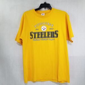 NFL Pittsburgh Steelers Yellow Gold T Shirt 2004 USA Knited Size L